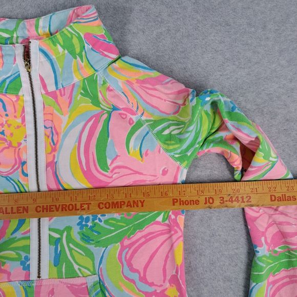 Lilly Pulitzer Skipper Popover Coat Jacket Women Small 1/2 Zip Floral - Picture 5 of 12
